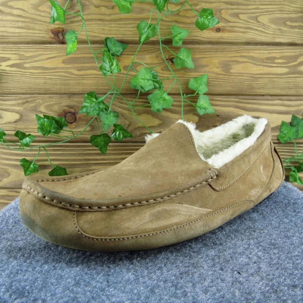 UGG Ascot Men Driving Moccasin Slipper Brown Suede Slip On Size 15 Medium